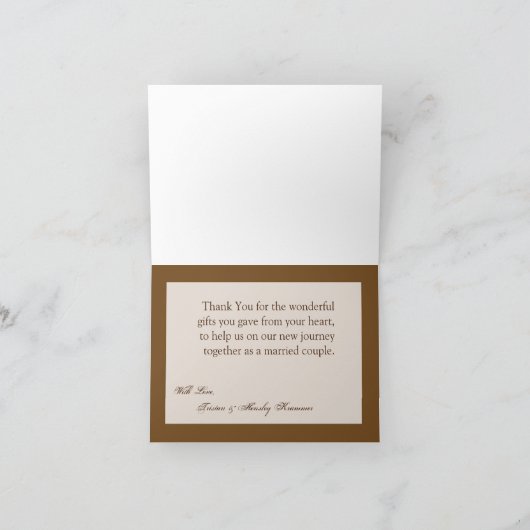 Gevouwen bedankkaart Kartonnen witte lintboog (Binnen)