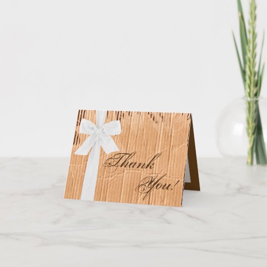 Gevouwen bedankkaart Kartonnen witte lintboog (Voorkant)