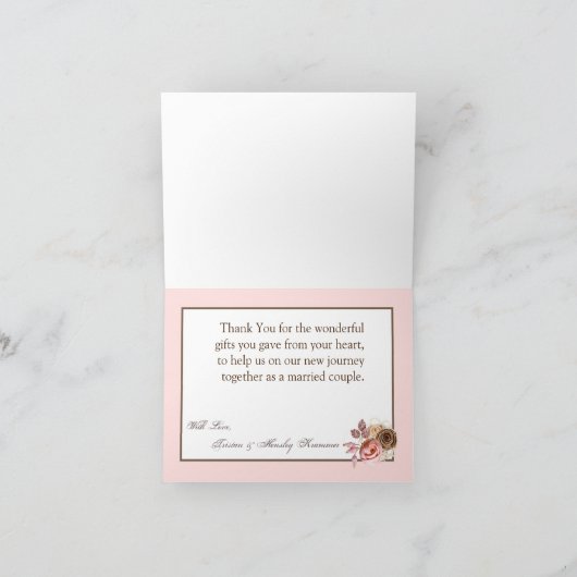 Gevouwen bedankkaart Kraft papier kant twine boog (Binnen)