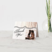 Gevouwen bedankkaart laarzen land rustiek Western (Voorkant)