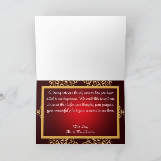 Gevouwen bedankkaart Lord Ganesha/Hindu Red Spiri (Binnen)