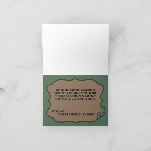 Gevouwen bedankkaart Marine DIGITAL PRINT Uniform (Binnen)