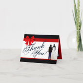 Gevouwen bedankkaart Marine uniform bruidegom brui (Voorkant)