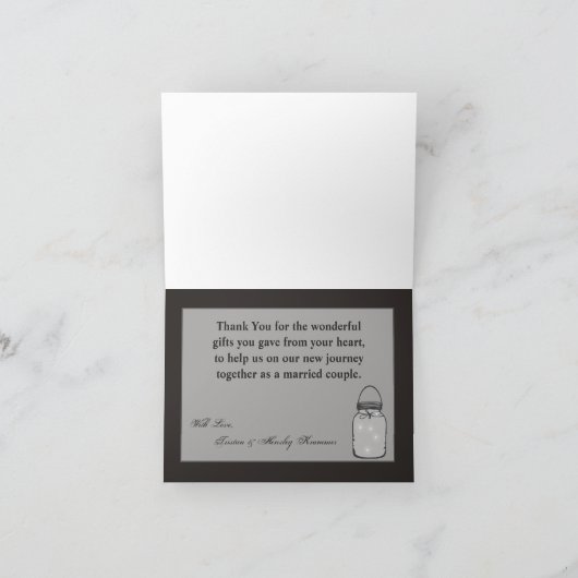 Gevouwen bedankkaart Mason Jar String Lights (Binnen)