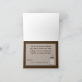 Gevouwen bedankkaart Mason Jar String Lights Wood (Binnen)