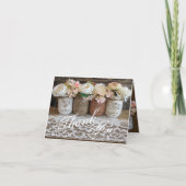 Gevouwen bedankkaart Mason Jars met Rozen (Voorkant)