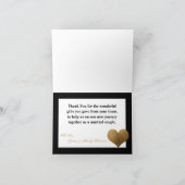 Gevouwen bedankkaart Modern Stripe Zwart Wit (Binnen)