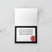 Gevouwen bedankkaart Modern Stripe Zwart Wit (Binnen)