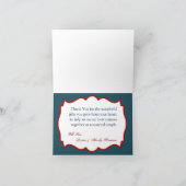 Gevouwen bedankkaart nautisch ankerkompas oceaan (Binnen)