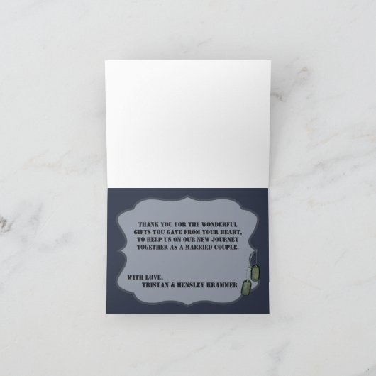 Gevouwen bedankkaart Navy DIGITAL PRINT Uniform (Binnen)