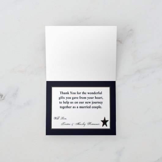 Gevouwen bedankkaart Navy Summer Dress Blues (Binnen)