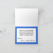 Gevouwen bedankkaart Ombre Streep Blauwe lijn Verv (Binnen)