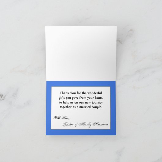 Gevouwen bedankkaart Ombre Streep Blauwe lijn Verv (Binnen)