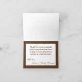 Gevouwen bedankkaart Ombre Streep Bruine lijn FAD (Binnen)