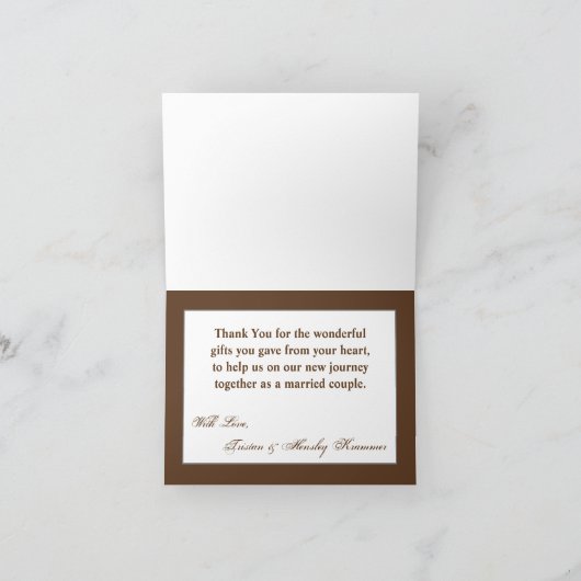 Gevouwen bedankkaart Ombre Streep Bruine lijn FAD (Binnen)