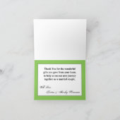 Gevouwen bedankkaart Ombre Streep Groene lijn Verv (Binnen)