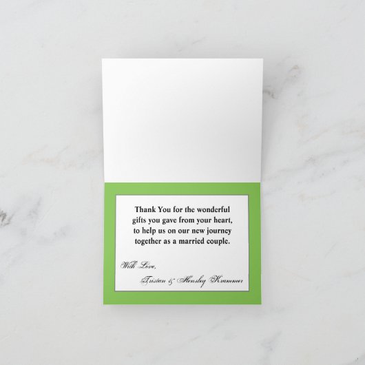 Gevouwen bedankkaart Ombre Streep Groene lijn Verv (Binnen)