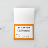 Gevouwen bedankkaart Ombre Streep Oranje lijn FAD (Binnen)