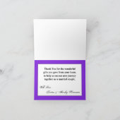 Gevouwen bedankkaart Ombre Streep Paarse lijn FAD (Binnen)