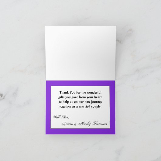 Gevouwen bedankkaart Ombre Streep Paarse lijn FAD (Binnen)