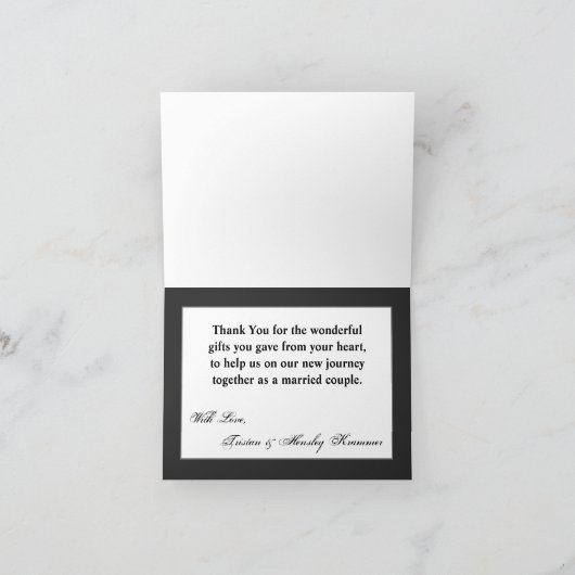 Gevouwen bedankkaart Ombre Streep Zwart Lijn FAD (Binnen)