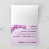 Gevouwen bedankkaart Paarse orchideeën op Stem (Binnen)