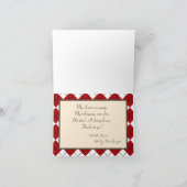 Gevouwen bedankkaart Red Sock Monkey Argyle (Binnen)