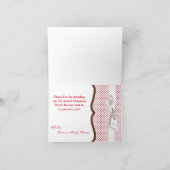 Gevouwen bedankkaart Rendier Kerstmis XMAS Polk (Binnen)