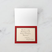 Gevouwen bedankkaart Rode Sock Aap (Binnen)