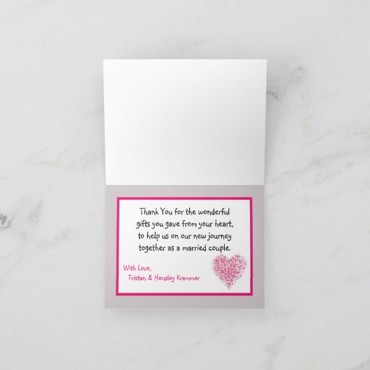 Gevouwen bedankkaart Roze Bloembladeren Bloem (Binnen)