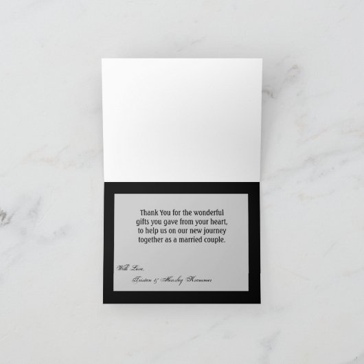 Gevouwen bedankkaart Roze Glitter Chevron Stripe (Binnen)