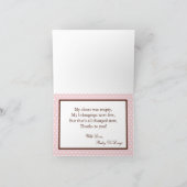 Gevouwen bedankkaart Roze lieveheersbeestje (Binnen)