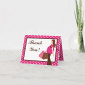 Gevouwen bedankkaart Roze Mod Mom Polka Dots (Voorkant)