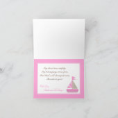 Gevouwen bedankkaart Roze Naut Zeilboot Walvis (Binnen)