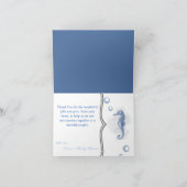 Gevouwen bedankkaart Seahorse Zee Ocean Beach (Binnen)