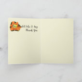 Gevouwen bedankkaart Sinaasappel & gele bloem's (Binnen)