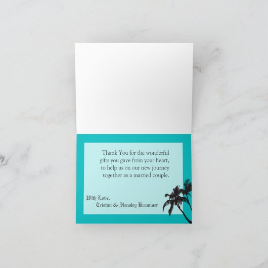 Gevouwen bedankkaart Strandbries Oceaanwater (Binnen)