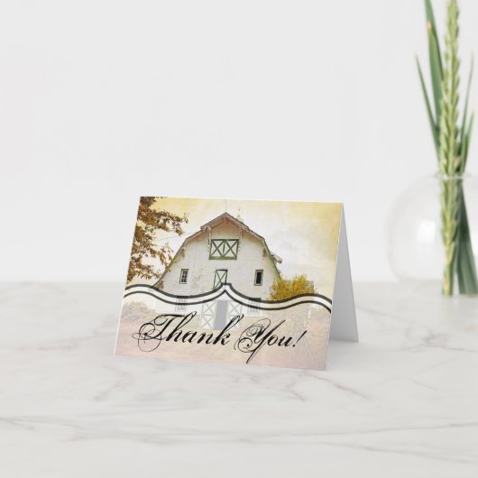 Gevouwen bedankkaart Sunset Barn Country Rustic F (Voorkant)