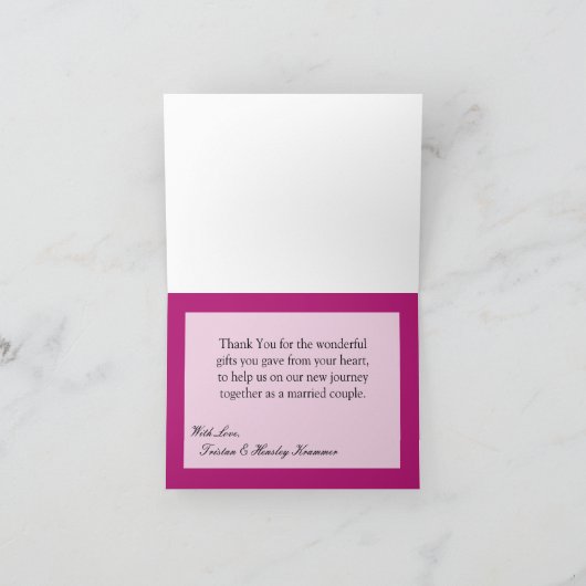 Gevouwen bedankkaart Sunset Fade Pink Tan Foto (Binnen)