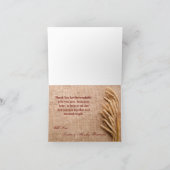 Gevouwen bedankkaart Tarwe op Burlap Sack Country (Binnen)