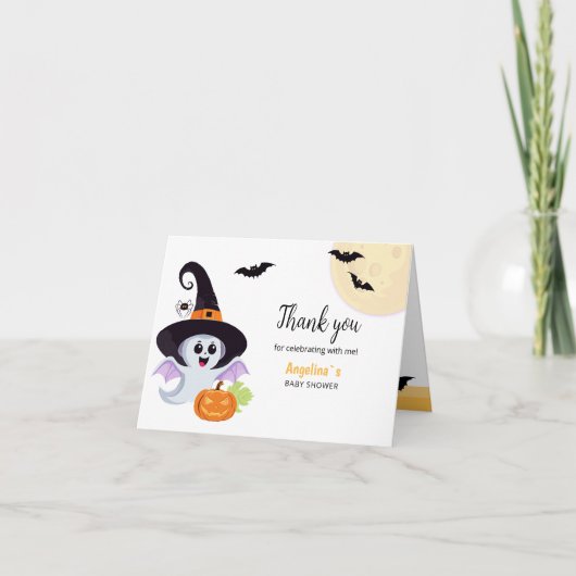 Gevouwen bedankkaart voor Baby shower. (Voorkant)