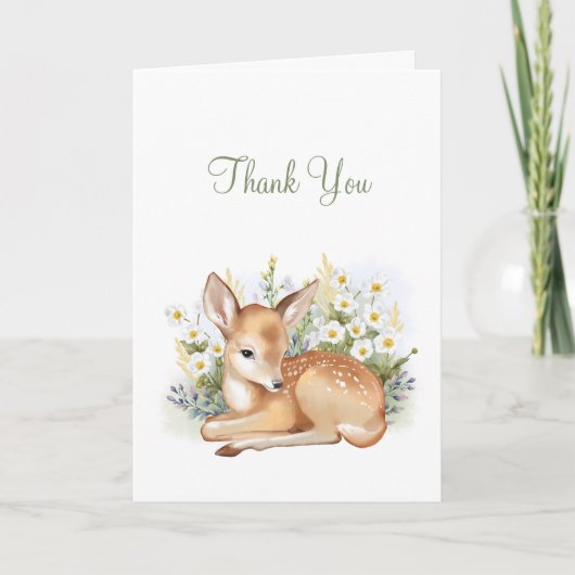 Gevouwen bedankkaart voor baby shower. (Voorkant)