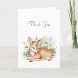 Gevouwen bedankkaart voor baby shower.