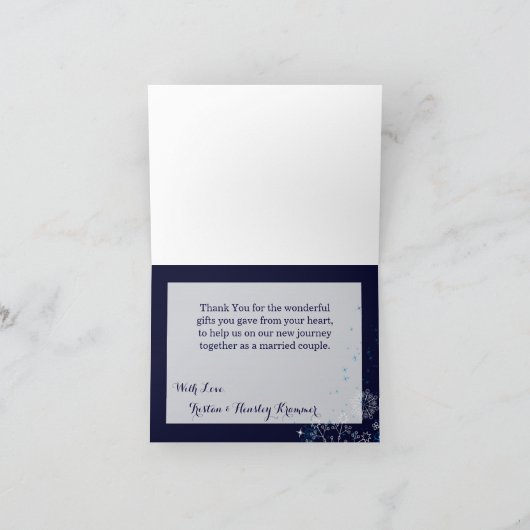 Gevouwen bedankkaart Winter Sneeuwvlokken Sneeuwij (Binnen)