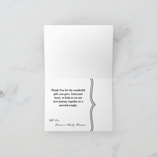 Gevouwen bedankkaart Witte Bloemen op Wit (Binnen)