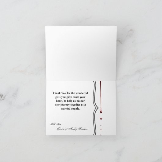 Gevouwen bedankkaart zombie bloeddruppelvampier Go (Binnen)