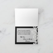 Gevouwen bedankkaart zwart kant Damask Antiek (Binnen)