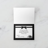 Gevouwen bedankkaart Zwart Wit Toile Stof (Binnen)