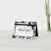 Gevouwen bedankkaart Zwart Wit Toile Stof (Voorkant)