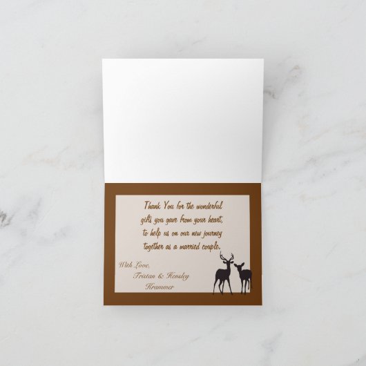 Gevouwen bedankkaartjagers Camo Camo Camo Camo Fla Bedankkaart (Binnen)